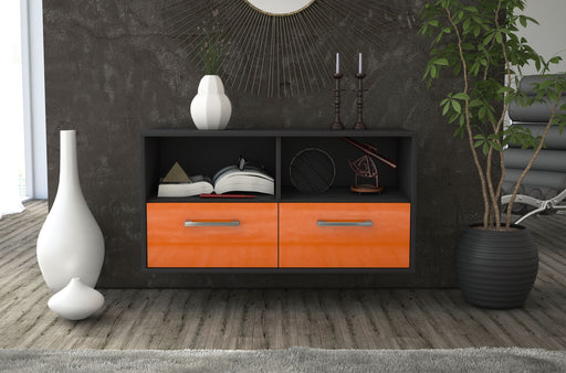 Lowboard hängend mit Griffen San Antonio, Orange Front ( 92x49x35cm) - Stil.Zeit Möbel GmbH