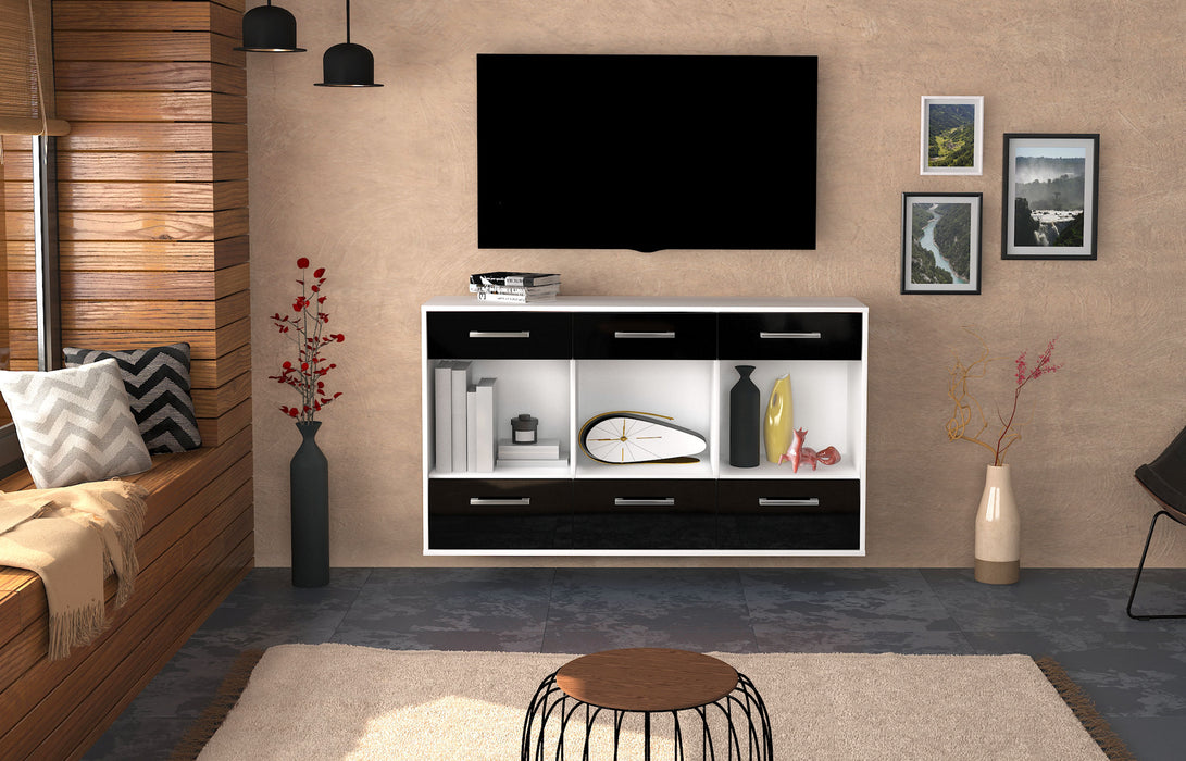 Sideboard Torrance, Schwarz Front (136x79x35cm) - Dekati GmbH