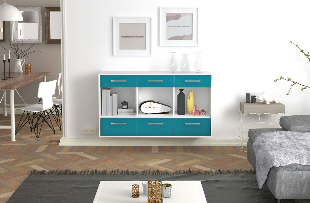 Sideboard Torrance, Tuerkis Front (136x79x35cm) - Dekati GmbH