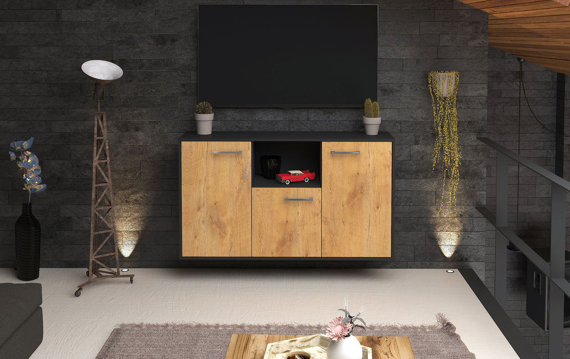 Sideboard Overland Park, Eiche Front (136x79x35cm) - Stil.Zeit Möbel GmbH