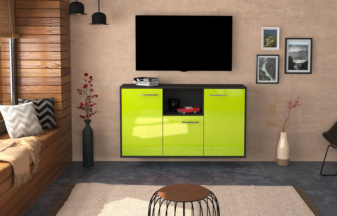 Sideboard Overland Park, Gruen Front (136x79x35cm) - Stil.Zeit Möbel GmbH