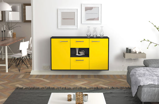 Sideboard Tallahassee, Gelb Front (136x79x35cm) - Stil.Zeit Möbel GmbH