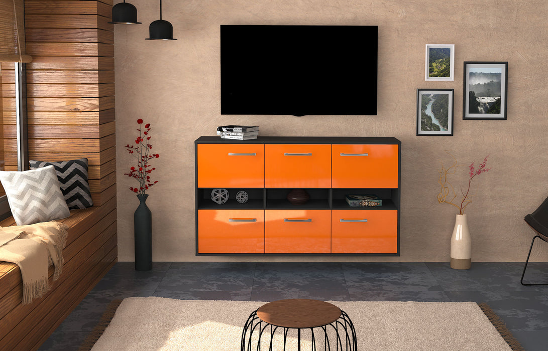 Sideboard Rockford, Orange Front (136x79x35cm) - Stil.Zeit Möbel GmbH