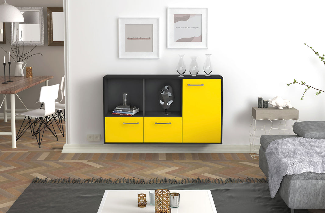 Sideboard Springfield, Gelb Front (136x79x35cm) - Stil.Zeit Möbel GmbH