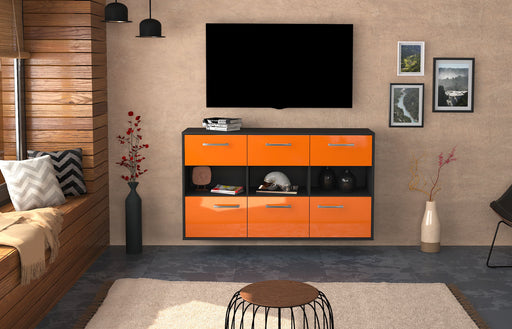 Sideboard Paterson, Orange Front (136x79x35cm) - Stil.Zeit Möbel GmbH