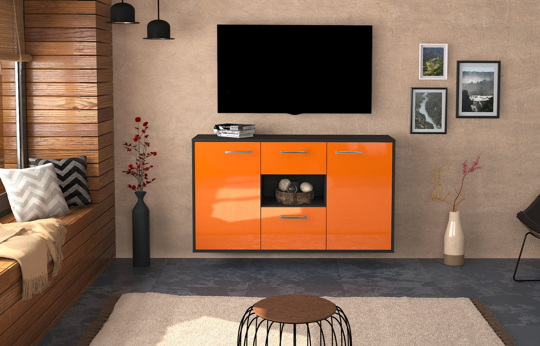 Sideboard Pasadena, Orange Front (136x79x35cm) - Stil.Zeit Möbel GmbH