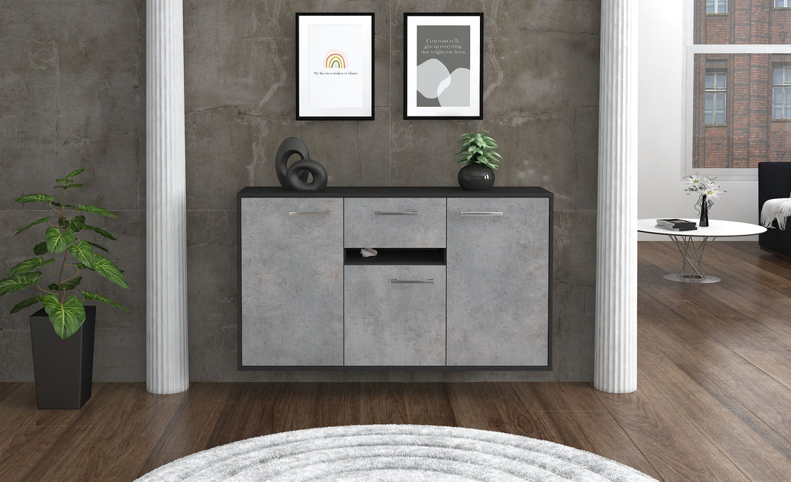 Sideboard Hampton, Beton Front (136x79x35cm) - Stil.Zeit Möbel GmbH