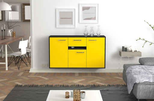 Sideboard Hampton, Gelb Front (136x79x35cm) - Stil.Zeit Möbel GmbH