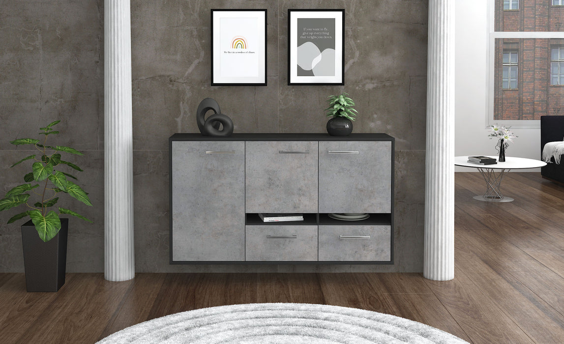 Sideboard Lancaster, Beton Front (136x79x35cm) - Stil.Zeit Möbel GmbH