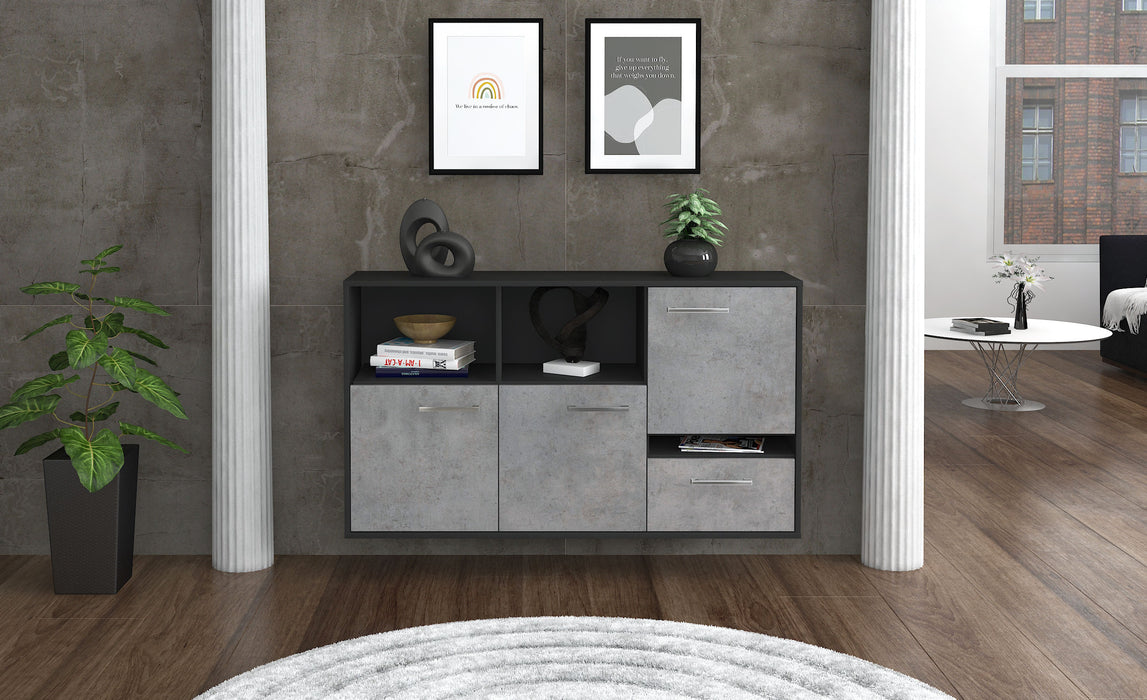 Sideboard Salinas, Beton Front (136x79x35cm) - Stil.Zeit Möbel GmbH