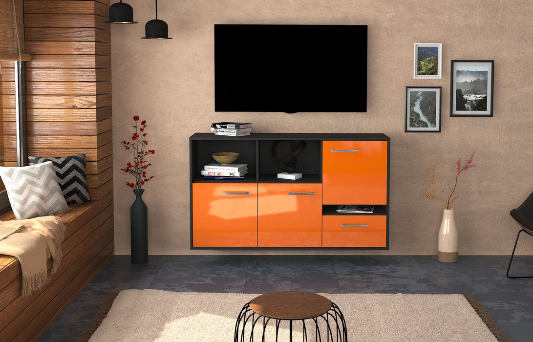 Sideboard Salinas, Orange Front (136x79x35cm) - Stil.Zeit Möbel GmbH