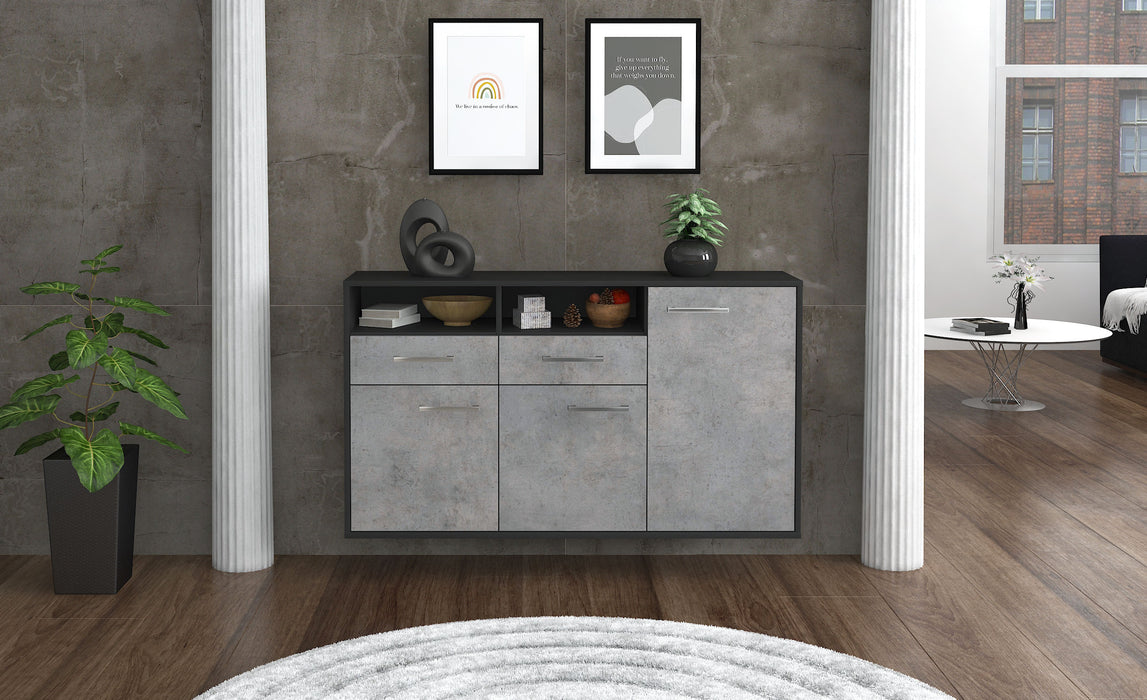 Sideboard Hollywood, Beton Front (136x79x35cm) - Stil.Zeit Möbel GmbH