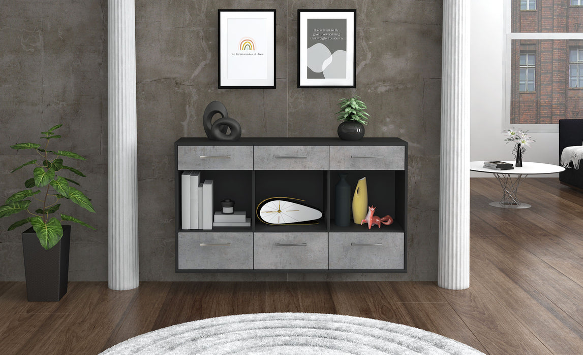 Sideboard Torrance, Beton Front (136x79x35cm) - Stil.Zeit Möbel GmbH