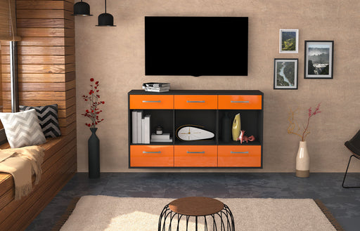 Sideboard Torrance, Orange Front (136x79x35cm) - Stil.Zeit Möbel GmbH