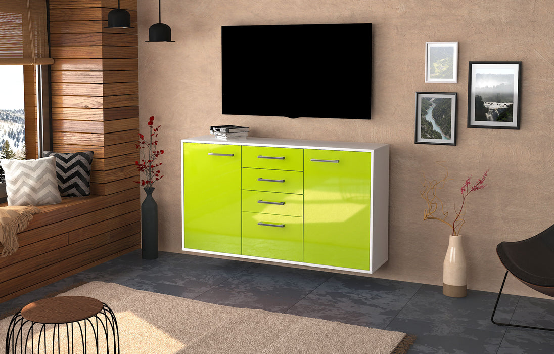 Sideboard Sioux Falls, Gruen Seite (136x79x35cm) - Dekati GmbH