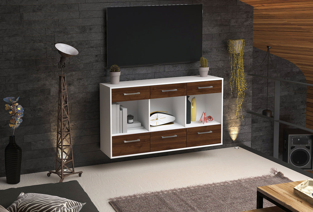 Sideboard Torrance, Walnuss Seite (136x79x35cm) - Dekati GmbH