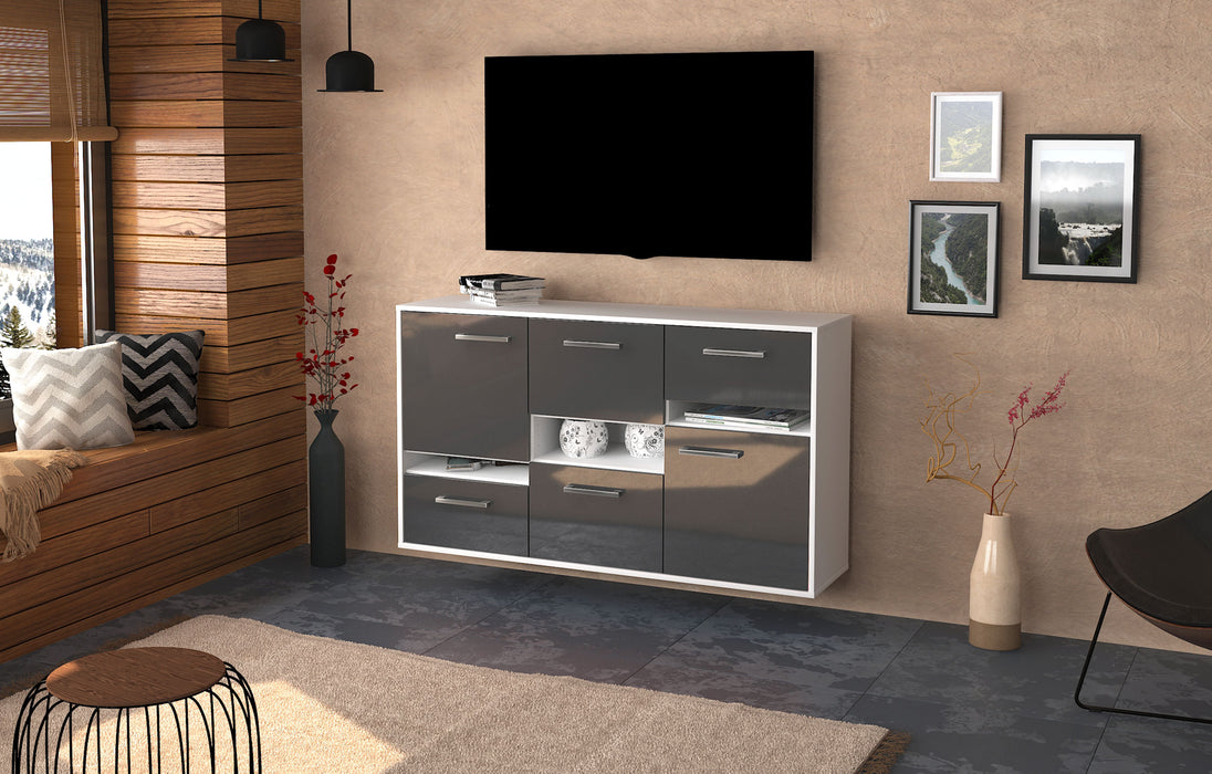 Sideboard Hayward, Grau Seite (136x79x35cm) - Dekati GmbH