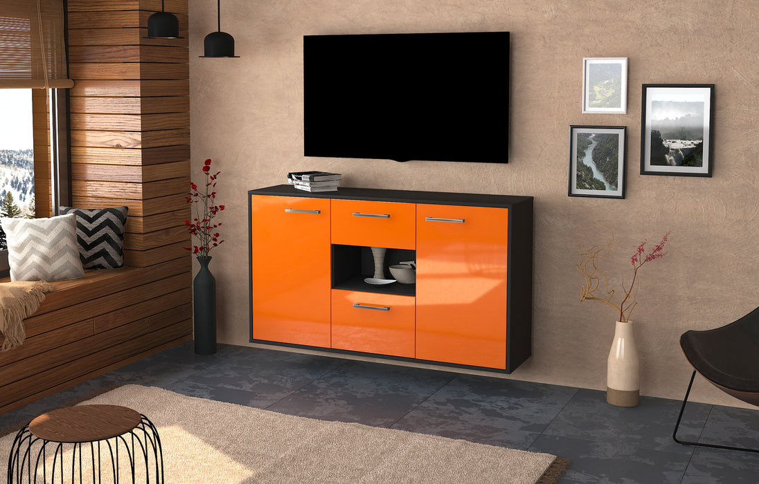 Sideboard Tallahassee, Orange Seite (136x79x35cm) - Stil.Zeit Möbel GmbH