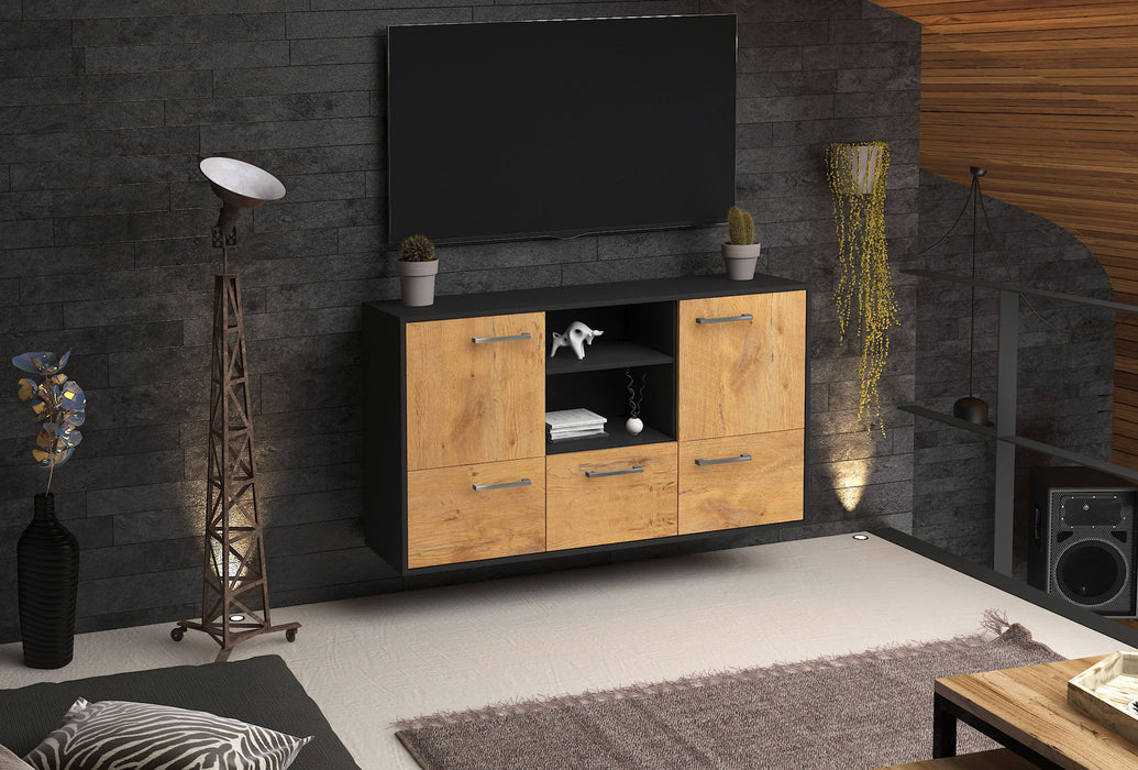 Sideboard Grand Prairie, Eiche Seite (136x79x35cm) - Stil.Zeit Möbel GmbH