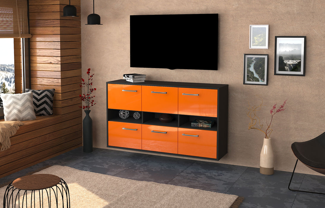 Sideboard Rockford, Orange Seite (136x79x35cm) - Stil.Zeit Möbel GmbH