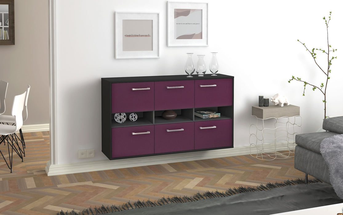 Sideboard Rockford, Lila Seite (136x79x35cm) - Stil.Zeit Möbel GmbH