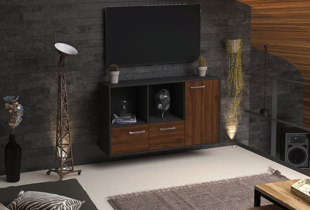 Sideboard Springfield, Walnuss Seite (136x79x35cm) - Stil.Zeit Möbel GmbH