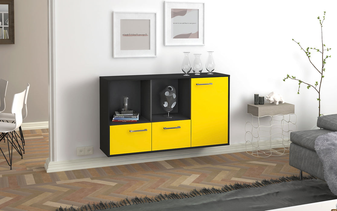 Sideboard Springfield, Gelb Seite (136x79x35cm) - Stil.Zeit Möbel GmbH