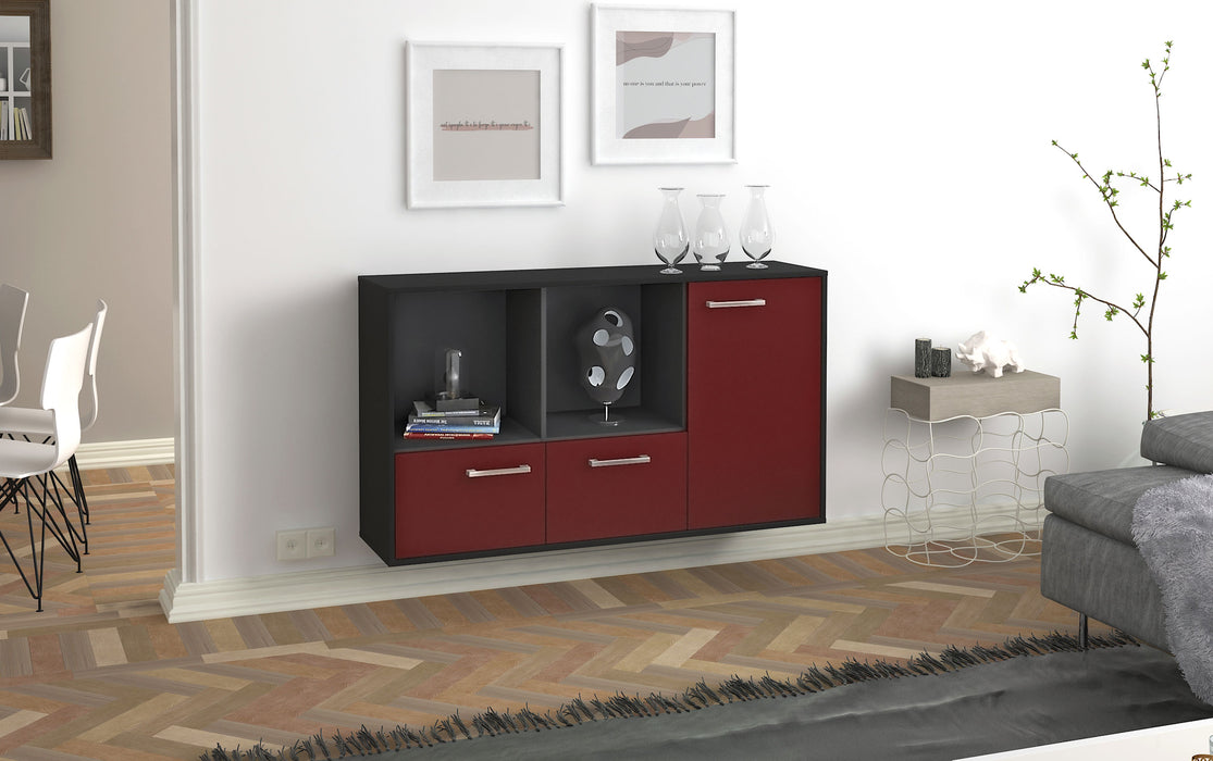 Sideboard Springfield, Bordeaux Seite (136x79x35cm) - Stil.Zeit Möbel GmbH