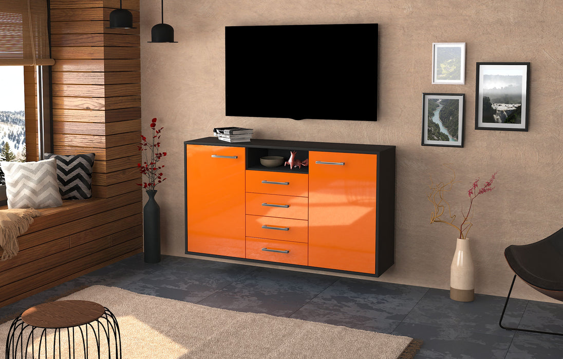 Sideboard Eugene, Orange Seite (136x79x35cm) - Stil.Zeit Möbel GmbH