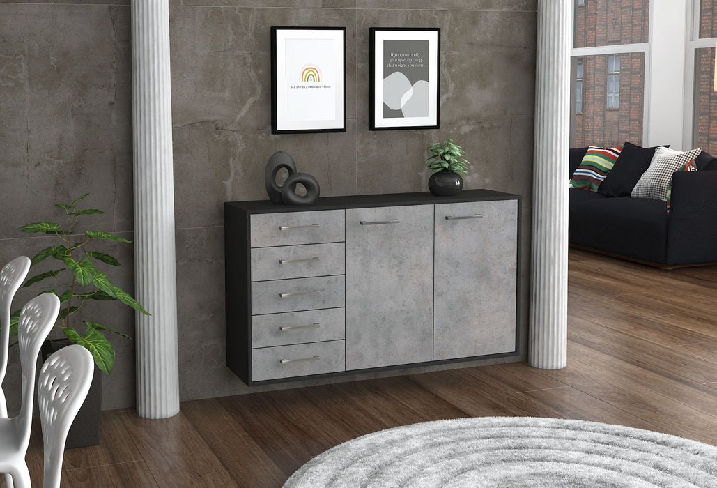 Sideboard Peoria, Beton Seite (136x79x35cm) - Stil.Zeit Möbel GmbH