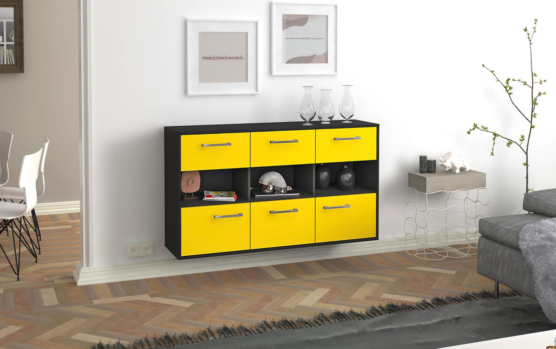 Sideboard Paterson, Gelb Seite (136x79x35cm) - Stil.Zeit Möbel GmbH