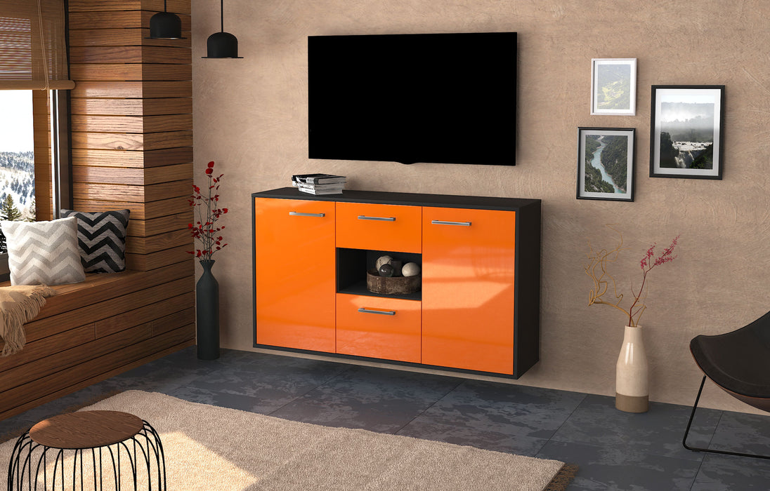 Sideboard Pasadena, Orange Seite (136x79x35cm) - Stil.Zeit Möbel GmbH