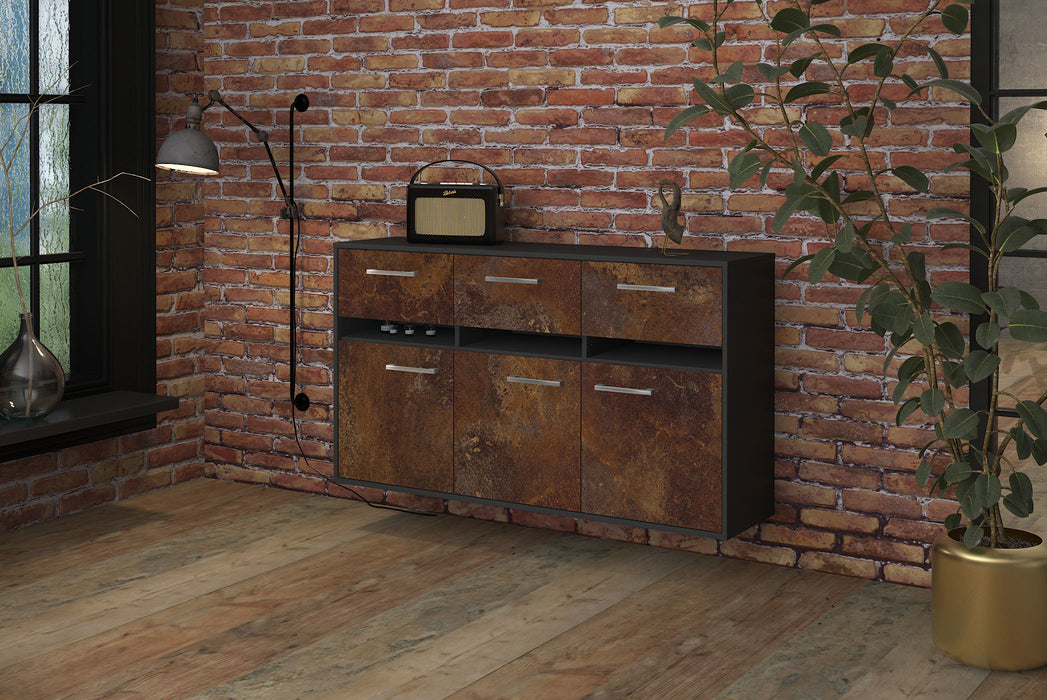 Sideboard Joliet, Rost Seite (136x79x35cm) - Stil.Zeit Möbel GmbH