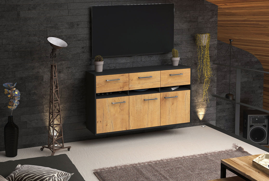 Sideboard Joliet, Eiche Seite (136x79x35cm) - Stil.Zeit Möbel GmbH