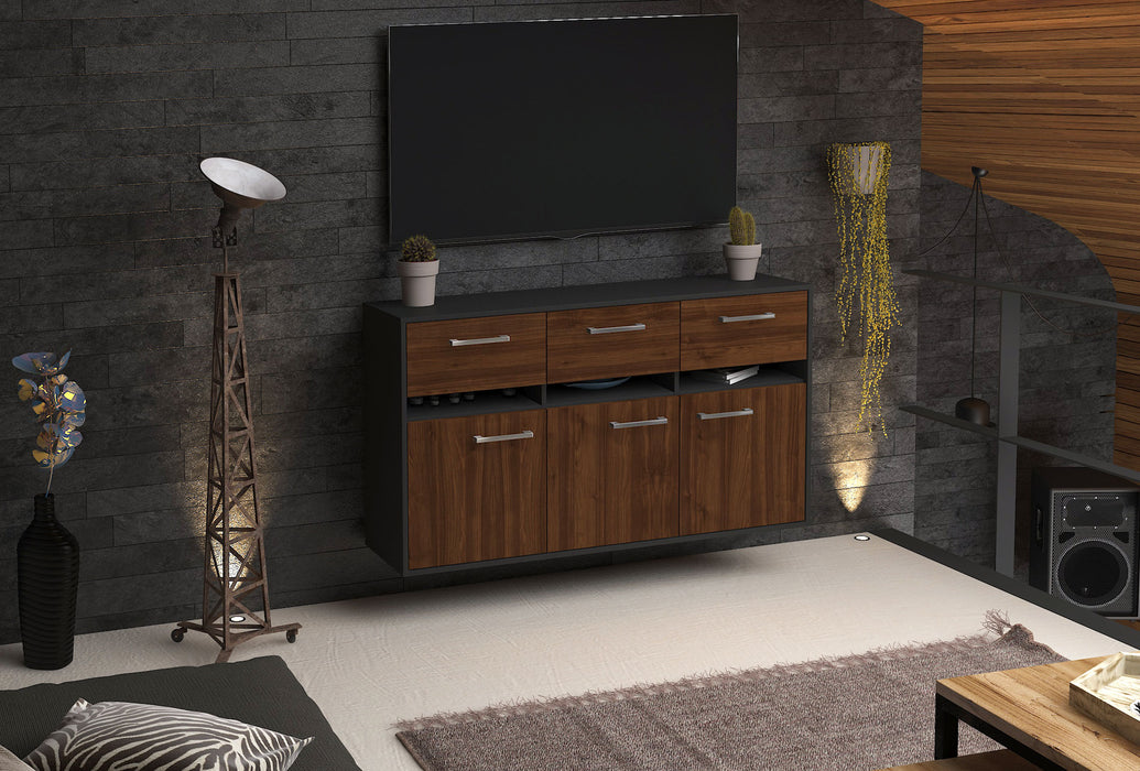 Sideboard Joliet, Walnuss Seite (136x79x35cm) - Stil.Zeit Möbel GmbH