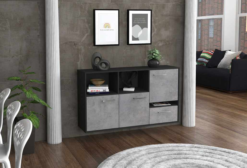 Sideboard Salinas, Beton Seite (136x79x35cm) - Stil.Zeit Möbel GmbH