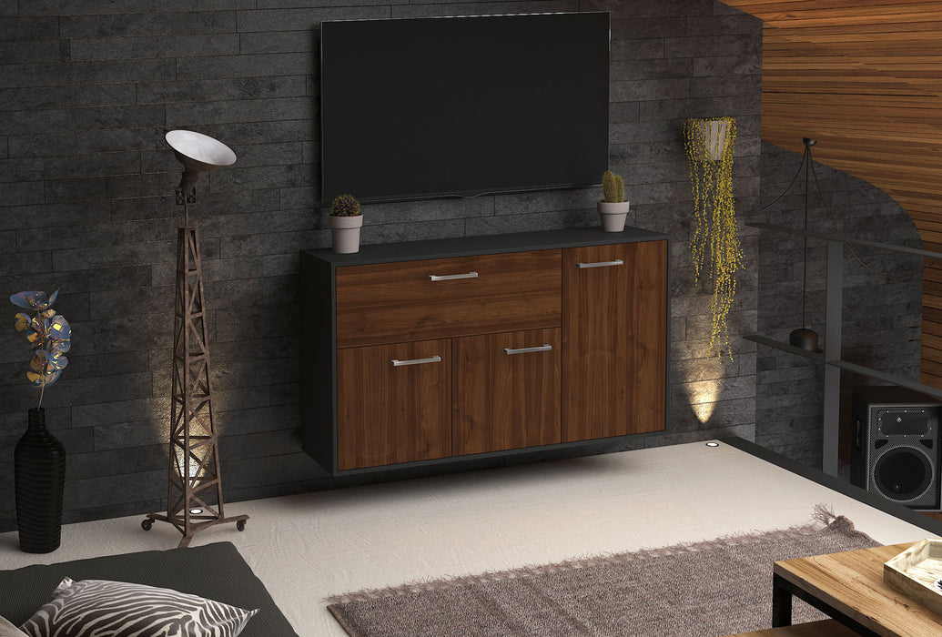 Sideboard Naperville, Walnuss Seite (136x79x35cm) - Stil.Zeit Möbel GmbH