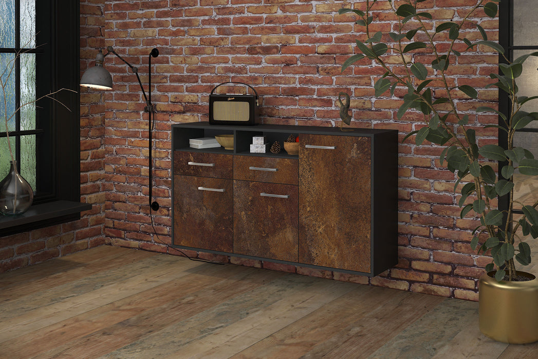 Sideboard Hollywood, Rost Seite (136x79x35cm) - Stil.Zeit Möbel GmbH