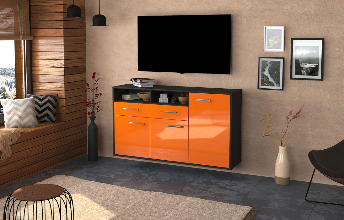 Sideboard Hollywood, Orange Seite (136x79x35cm) - Stil.Zeit Möbel GmbH