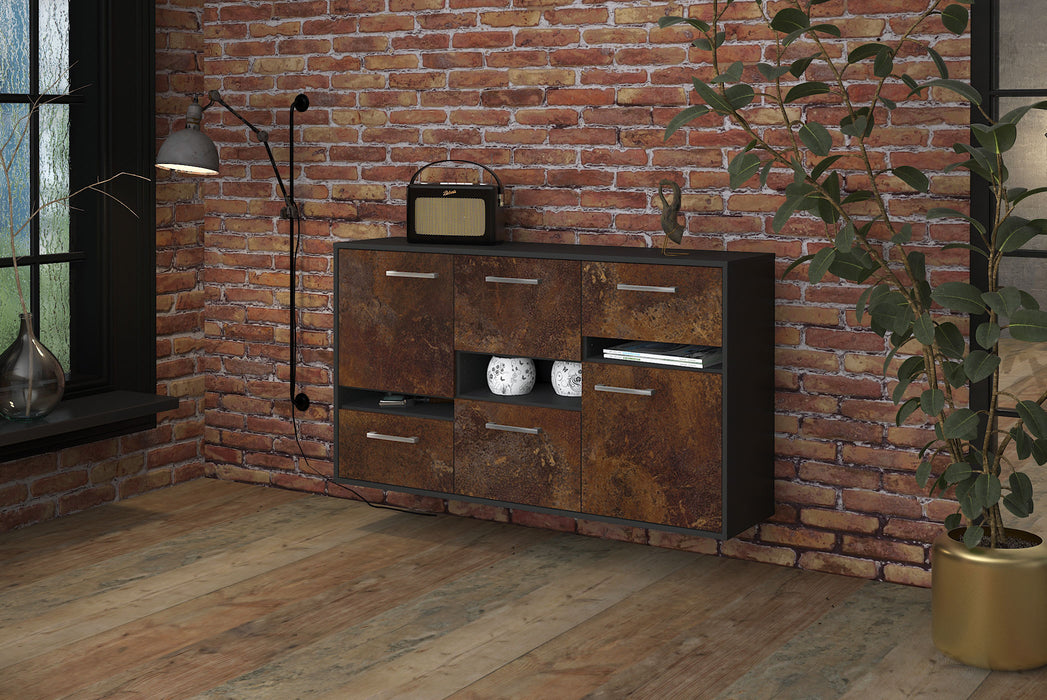 Sideboard Hayward, Rost Seite (136x79x35cm) - Stil.Zeit Möbel GmbH