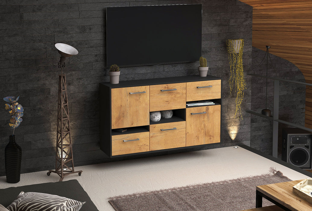 Sideboard Hayward, Eiche Seite (136x79x35cm) - Stil.Zeit Möbel GmbH