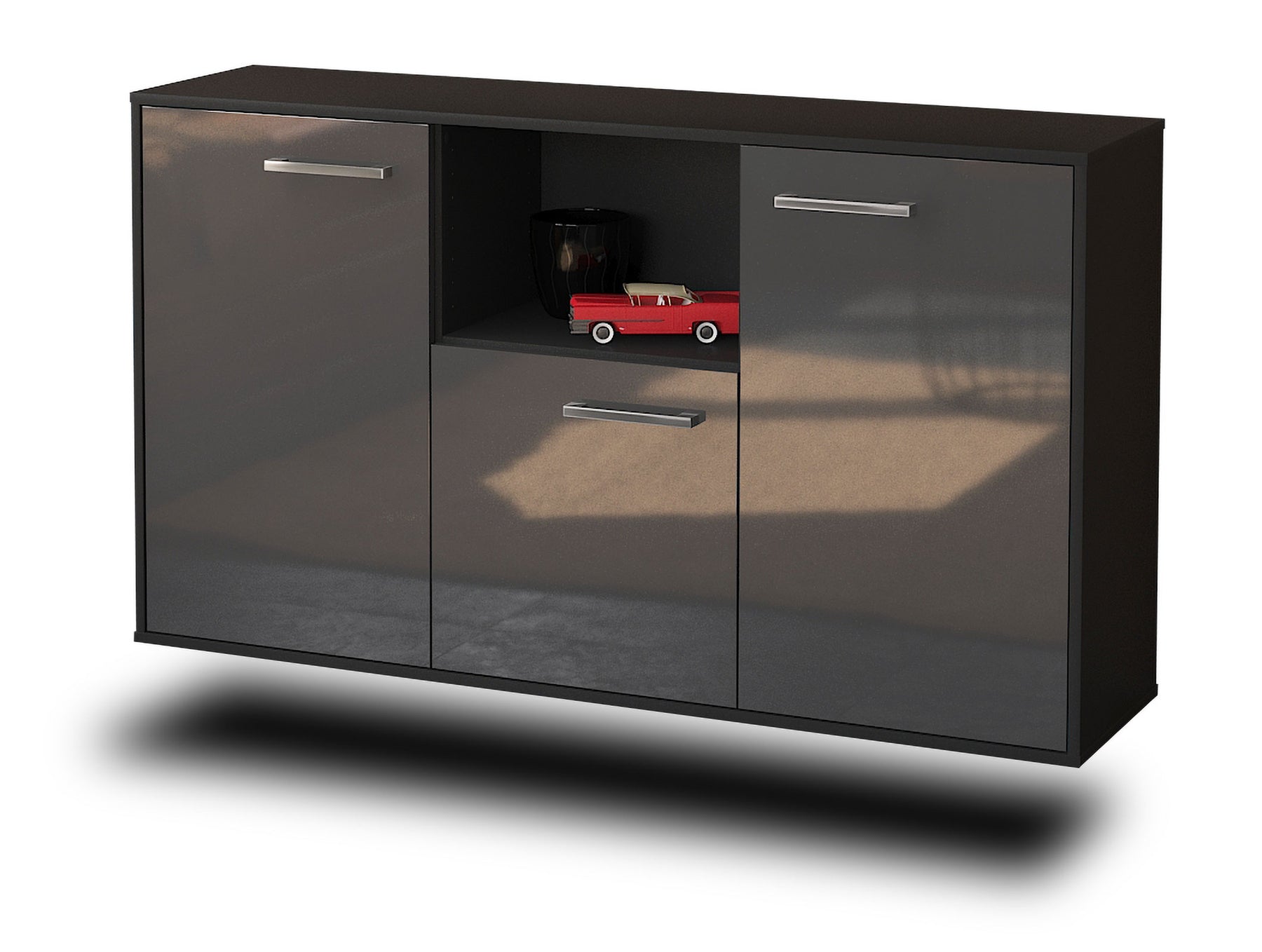 Sideboard Overland Park, Grau Studio (136x79x35cm) - Stil.Zeit Möbel GmbH