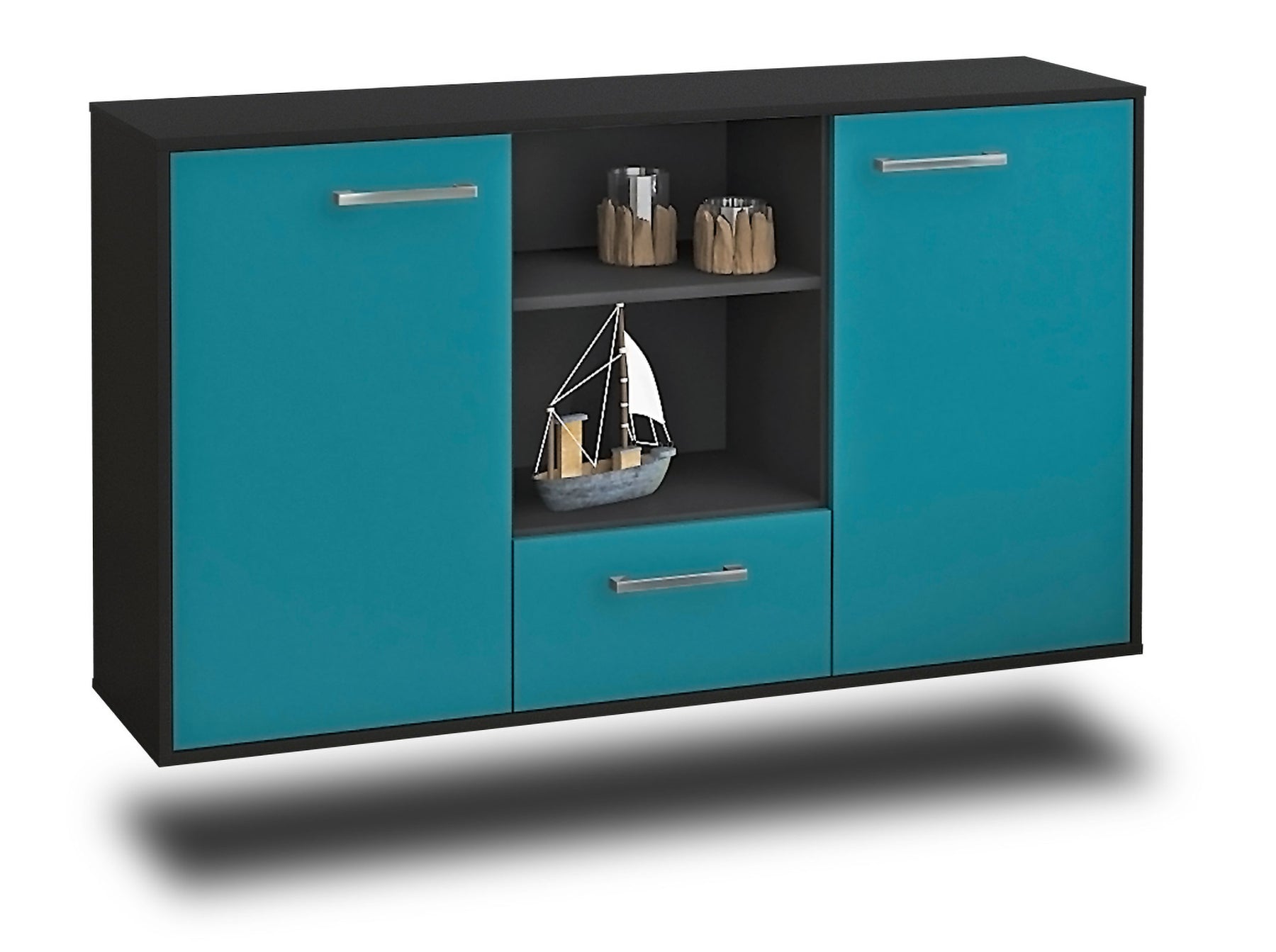 Sideboard Oceanside, Tuerkis Studio (136x79x35cm) - Stil.Zeit Möbel GmbH