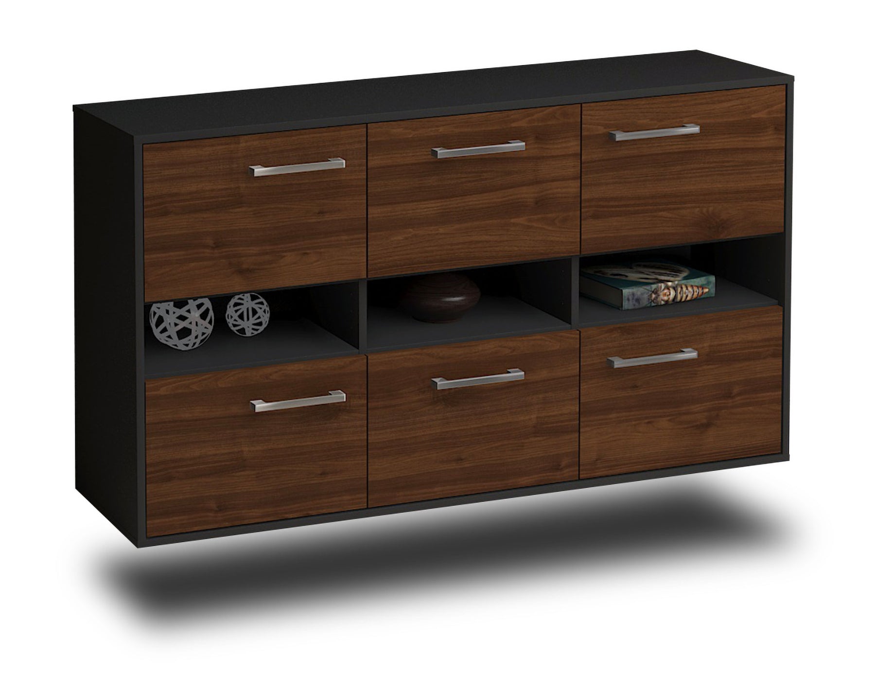 Sideboard Rockford, Walnuss Studio (136x79x35cm) - Stil.Zeit Möbel GmbH