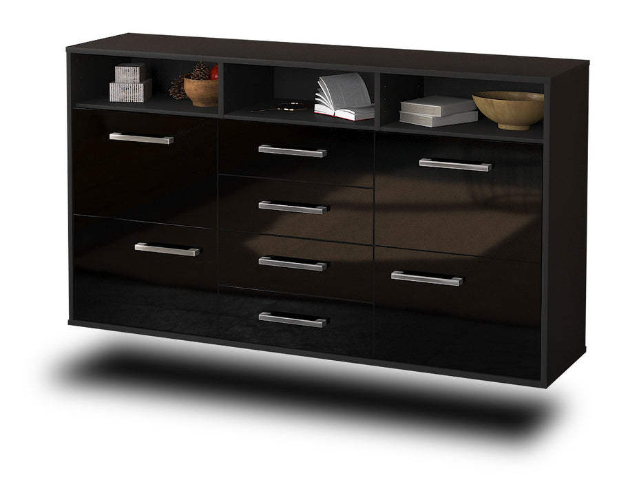 Sideboard Salem, Schwarz Studio (136x79x35cm) - Stil.Zeit Möbel GmbH