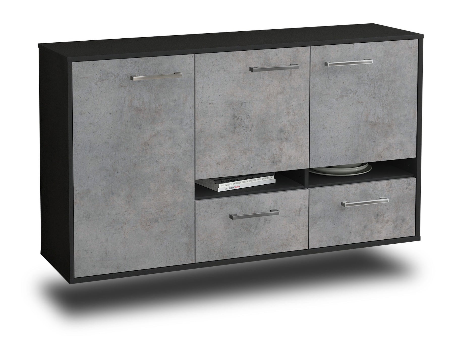 Sideboard Lancaster, Beton Studio (136x79x35cm) - Stil.Zeit Möbel GmbH