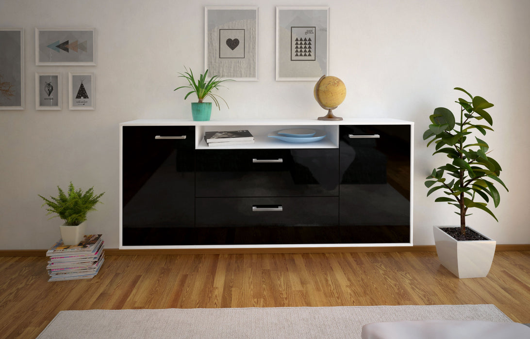 Sideboard Thousand Oaks, Schwarz Front (180x79x35cm) - Dekati GmbH