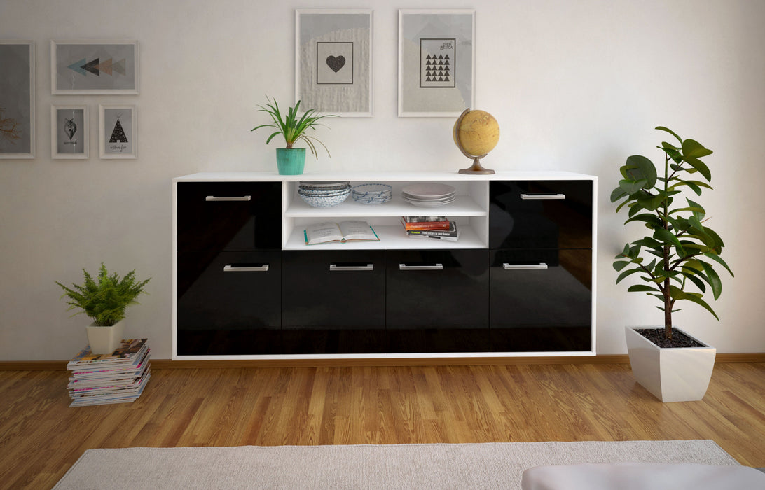 Sideboard Topeka, Schwarz Front (180x79x35cm) - Dekati GmbH