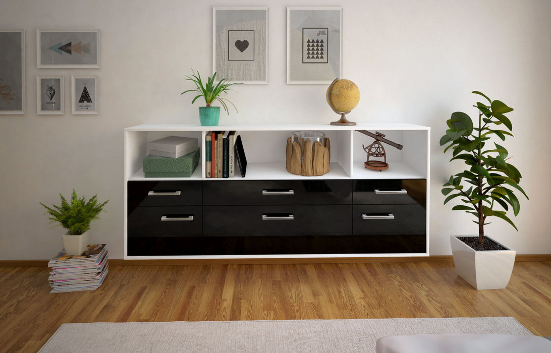 Sideboard Bellevue, Schwarz Front (180x79x35cm) - Dekati GmbH