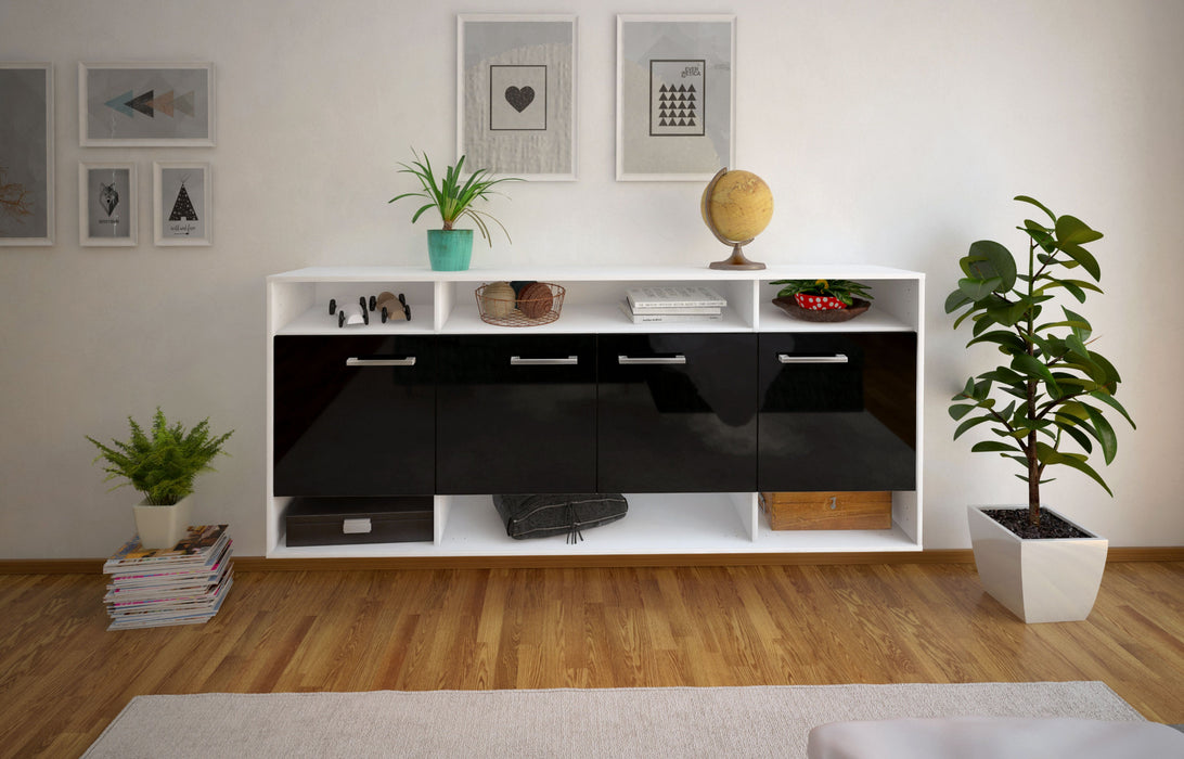 Sideboard Provo, Schwarz Front (180x79x35cm) - Dekati GmbH